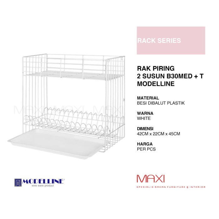 Jual Rak Rak Piring Mini 2 Susun + Tatakan Modelline B30Med+T | Shopee ...