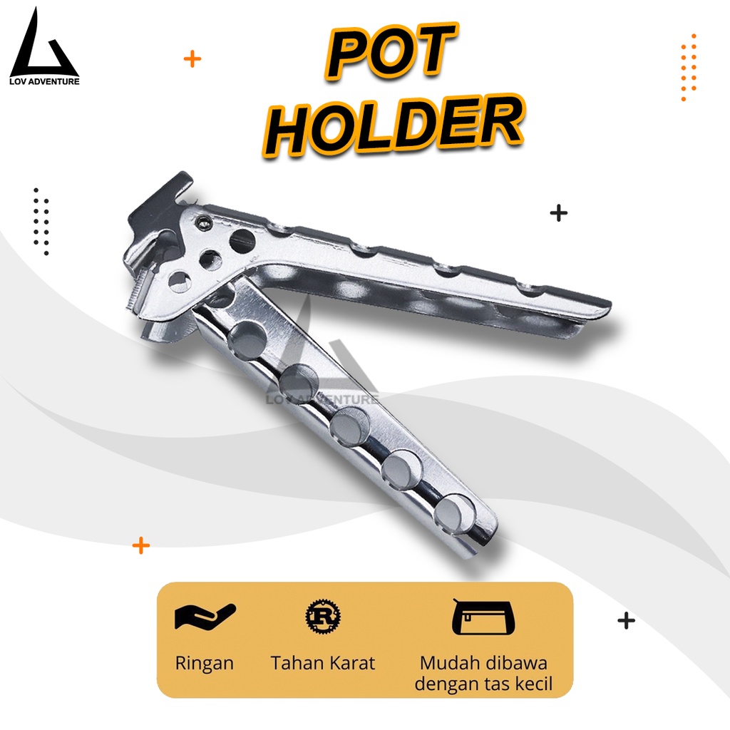 Anti-Slip Pot Gripper For Camping Cookware, Aluminum Pan Holder, Heat