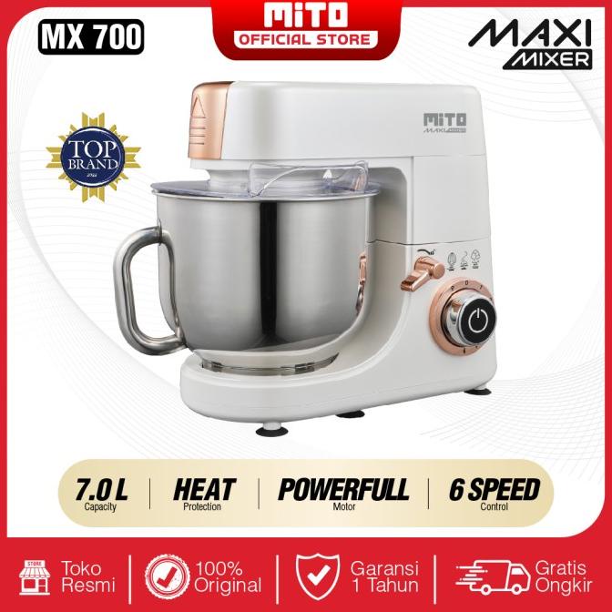 Jual MITO Stand Mixer MX700 Pengaduk Adonan Kue 7L Maxi Mixer White