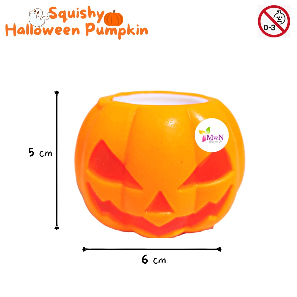 Jual MWN Mainan Squishy Labu ada Hantu / Squishy Pumpkin Anti stress ...