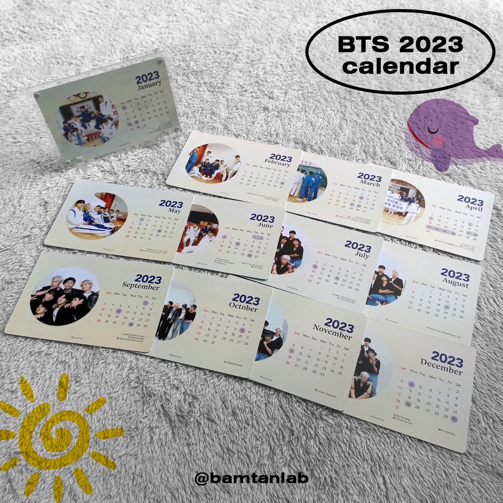 Jual BTS DESK CALENDAR 2023 BY BAMTANLAB / KALENDER MEJA 2023 Shopee