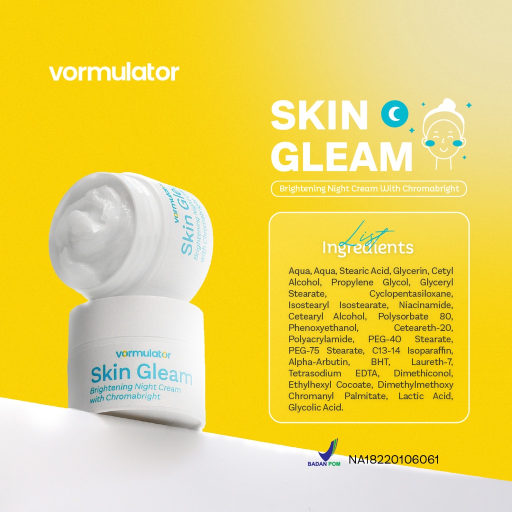 Jual [BPOM] VORMULATOR - Skin Gleam Brightening Night Cream with ...