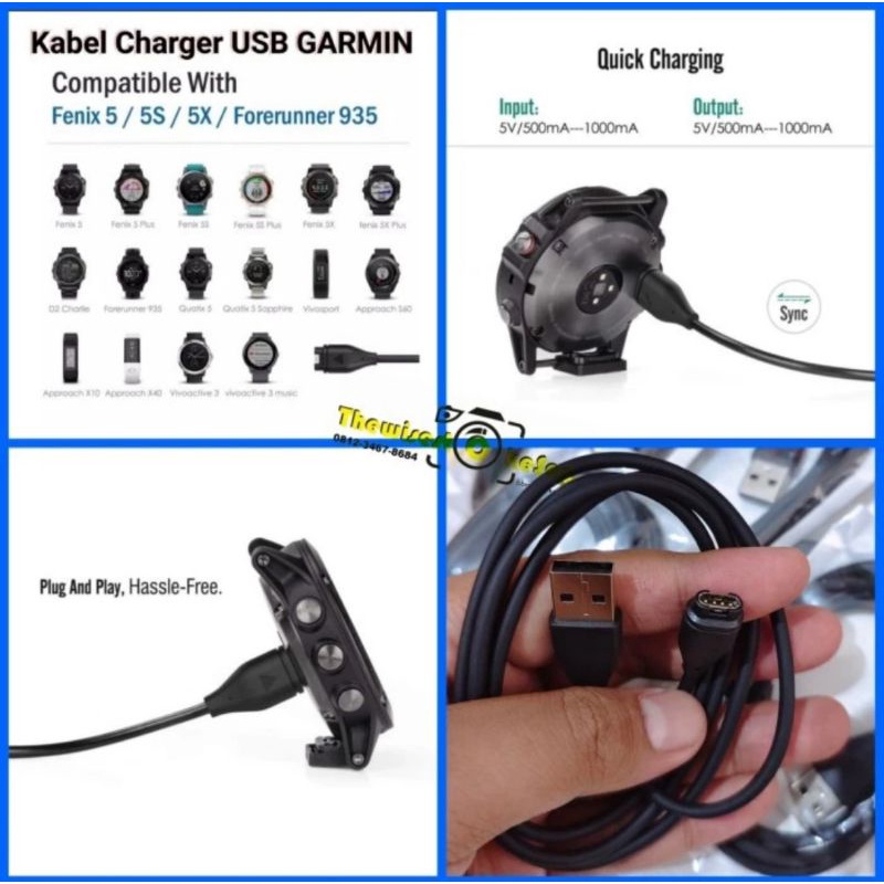 Bicmice 2-in-1 Ladekabel Für Garmin Smartwatch & USB-C Geräte - Geflochtenes Nylonkabel