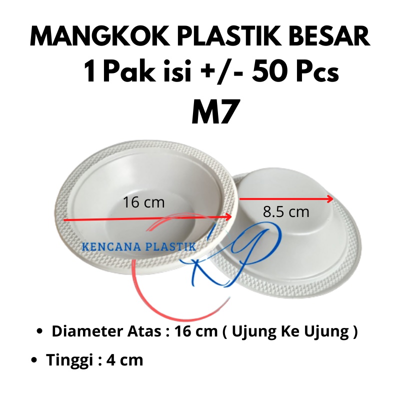 Jual Mangkok Plastik Sekali Pakai Bakso L Mangkuk Plastik Besar M7 Isi