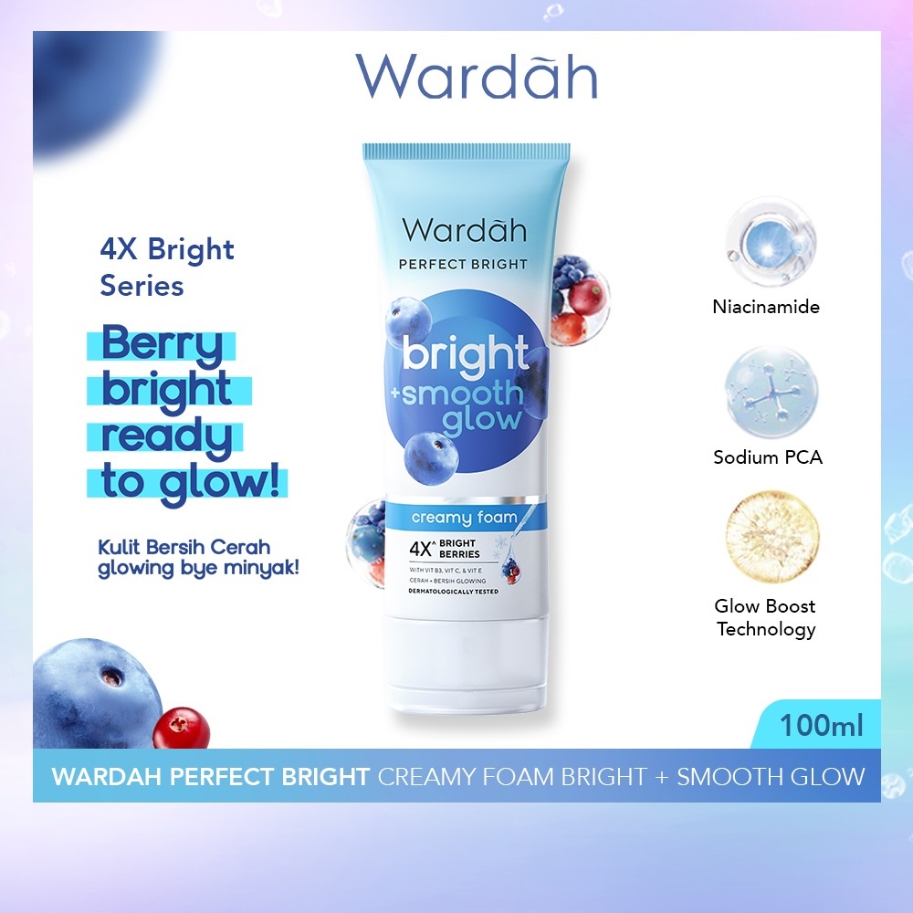 Jual Wardah Perfect Bright Smooth Glow Creamy Foam Ml Ml Facial Wash Sabun Cuci Muka