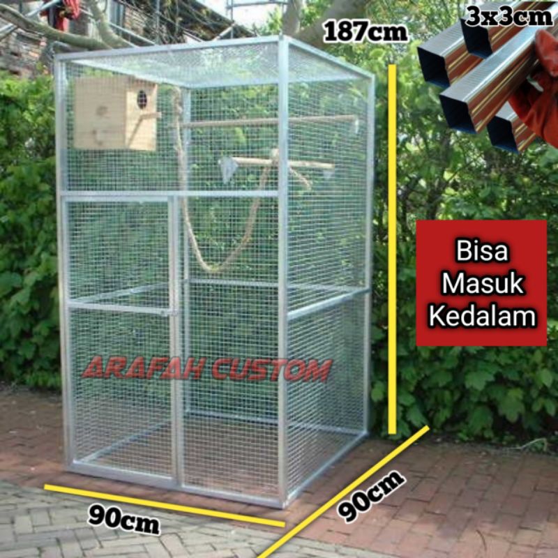 Jual Sangkar Kandang Koloni Semi Aviary Kotak Burung Lovebird Murai Falk Beo Parkit Nuri 8161