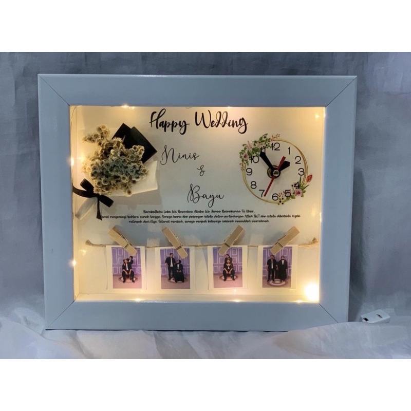 Jual Pop Up Frame Buket Jam / Kado Nikah / Wedding / Pernikahan