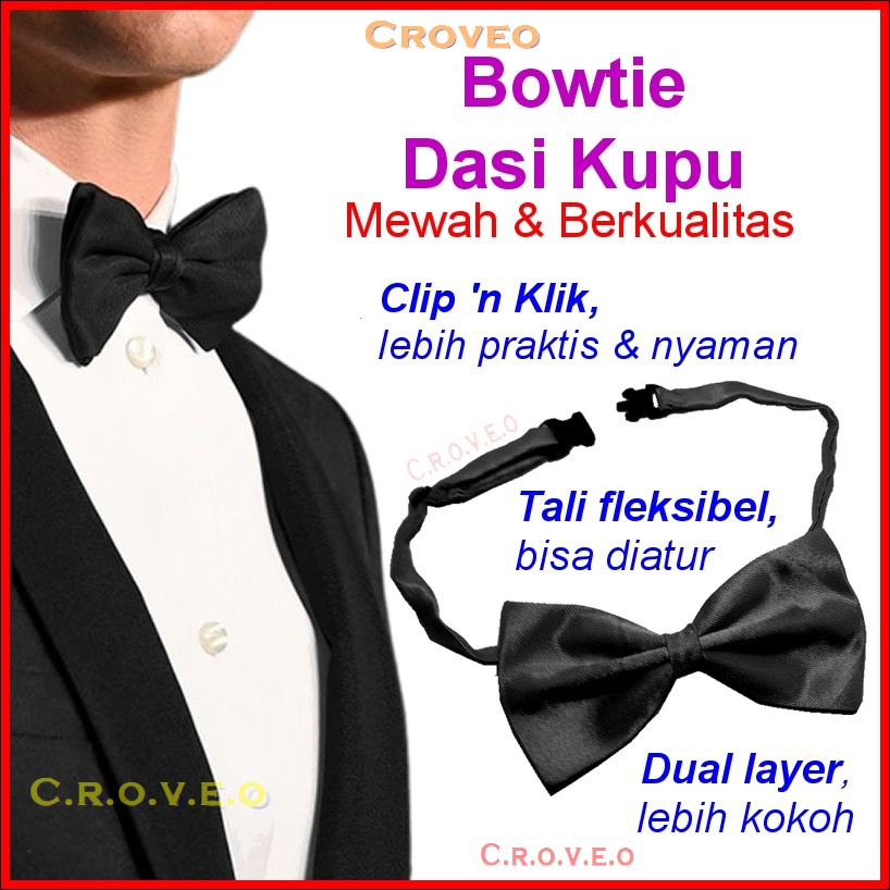 Jual Dasi Kupu Kupu Hitam Bowtie Bow Tie Pesta Polos Dewasa Wisuda Pengantin Merah Wedding