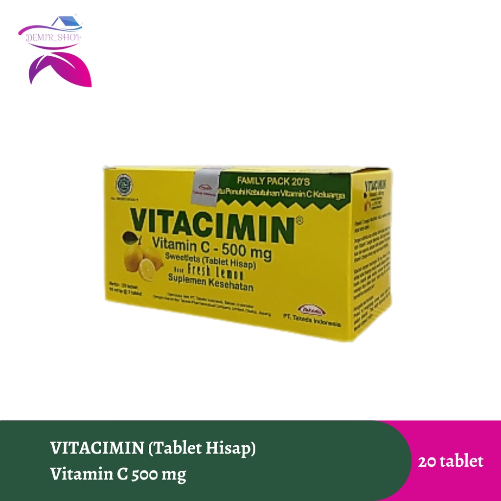 Jual Vitacimin 500 Rasa Lemon Box 20 Tablet / Suplemen Daya Tahan Tubuh ...