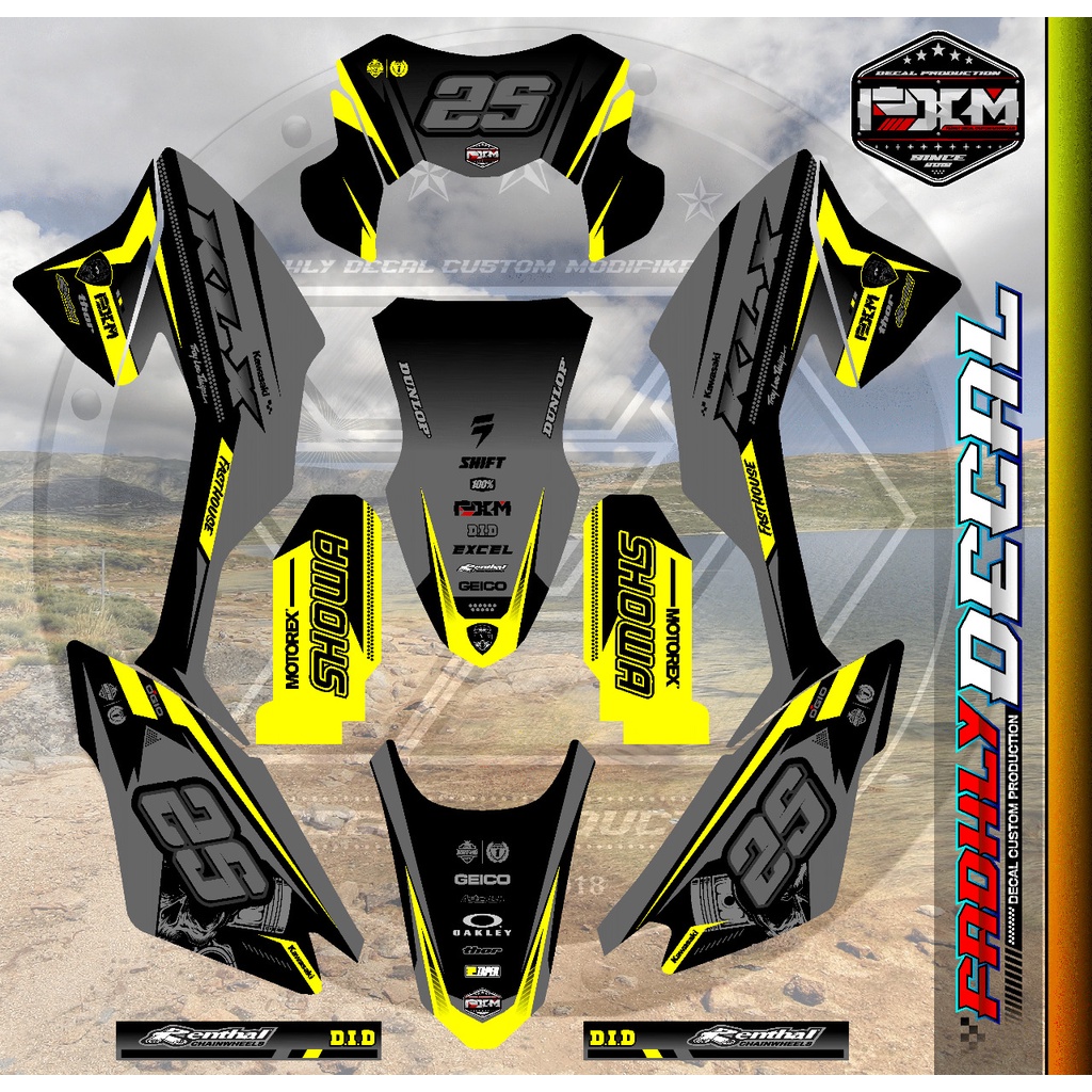 Jual Decal KLX BF / G / Extreme KUNING GREY HITAM Fullbody Sticker ...