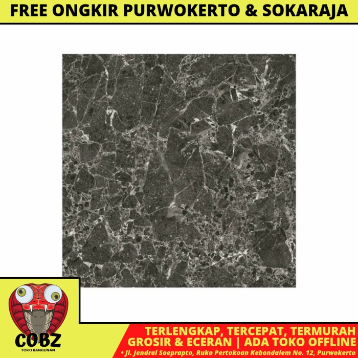 Jual 50 Cm X 50 Cm Uno Ibiza Keramik Lantai Rumah Glossy Black Dus