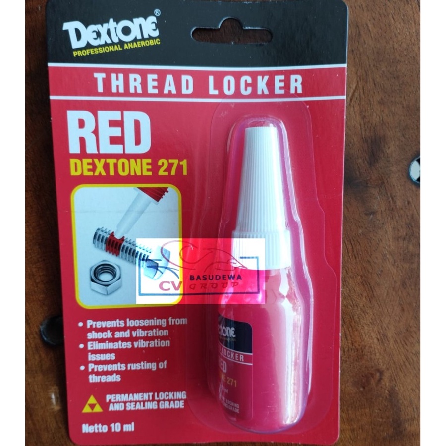 Jual DEXTONE RED THREAD LOCKER 271 / LEM BAUT PERMANENT LOCKING 10ML