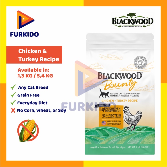 Jual Blackwood Bounty Cat Food Adult Chicken Turkey 1 3 KG