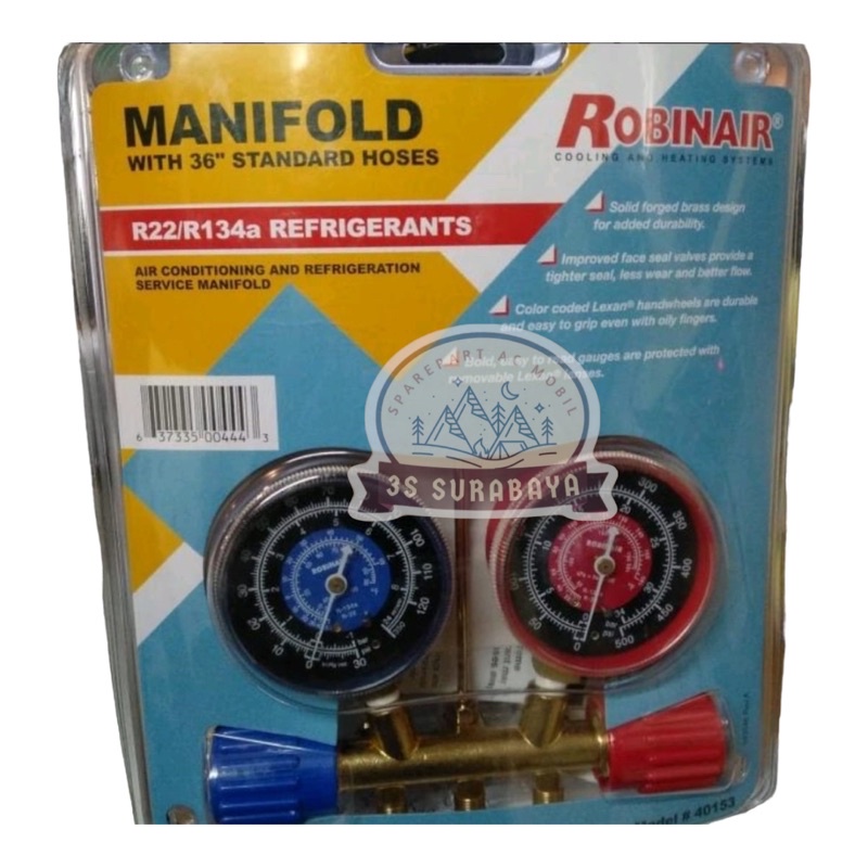 Jual Manifold Ac Meteran Robinair Asli R22 R134A Meteran dengan Selang