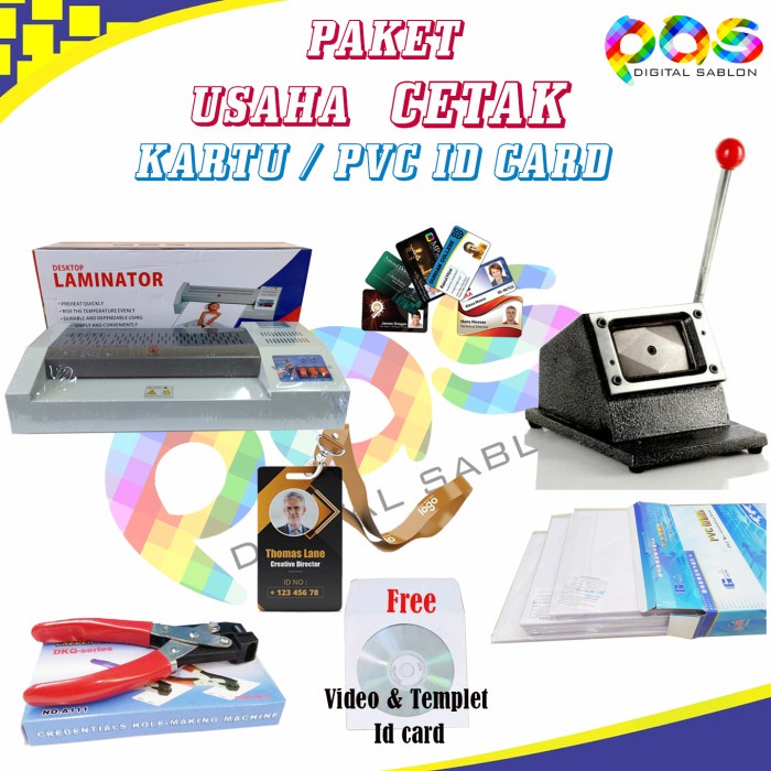 Jual Paket Cetak Kartu Id Card Pvc Id Card Pembolong Plong