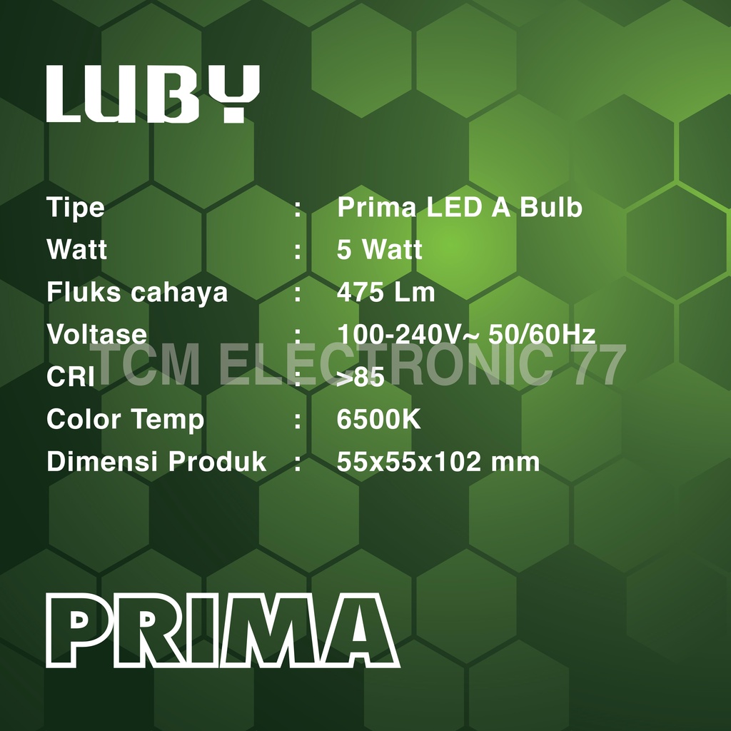 Jual Lampu Bohlam LED LUBY Prima 3W 5W 7W 9W 12W 15W 18W 24W Watt ...