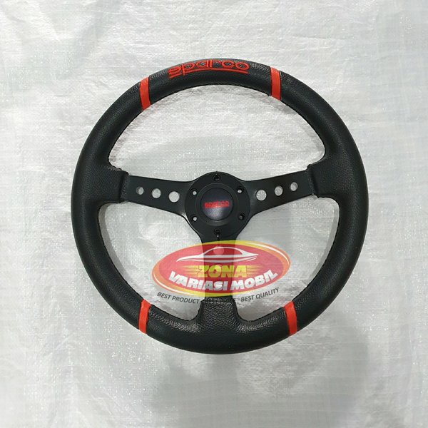 Jual Stir Setir Steer Racing Mobil Momo Model Spar Co Hitam List Merah ...