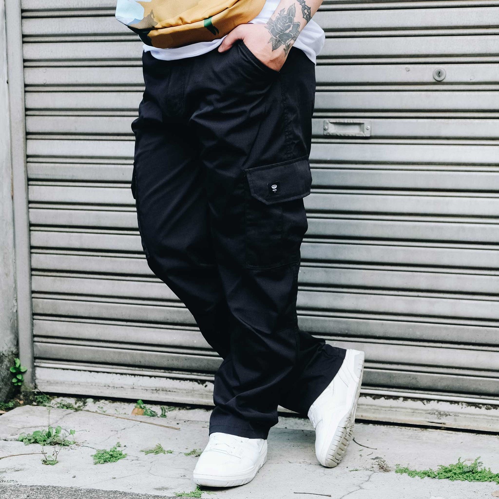 Jual UNKL347 Pants Celana Panjang Cargo Hitam Bahan Ripstop TUXX Black