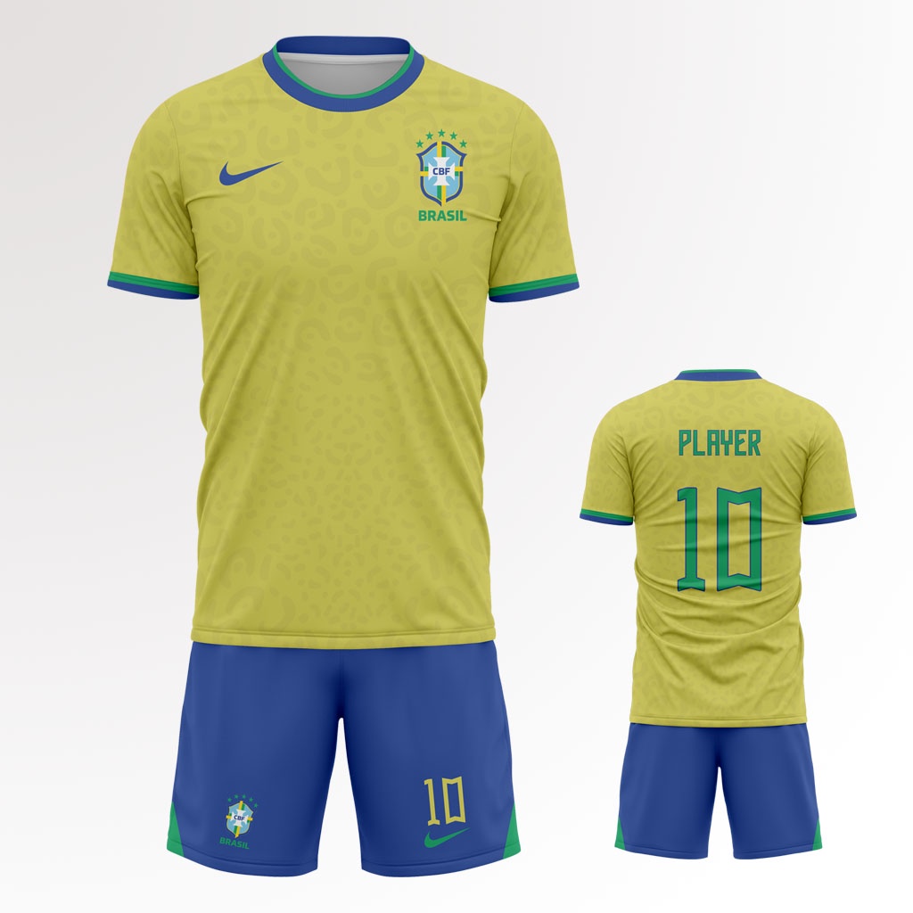 Jual Jersey Home Brazil World Cup 2022/2023 Full Printing Free Edit ...