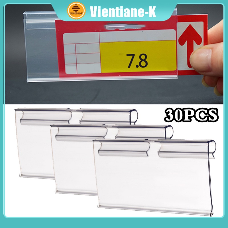 Jual Label Harga Mika Price Tag Holder 30PCS Plastik PVC Price Tag Card