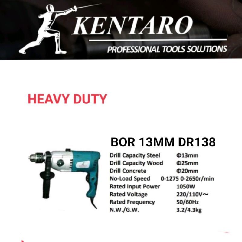 Jual Mesin Bor Listrik Mm Impact Dr Heavy Duty Kentaro Japan Quality Shopee Indonesia