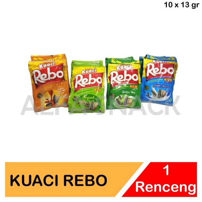 Jual Kuaci Rebo All Varian Kemasan Renceng (10 x 13 gram) | Shopee ...