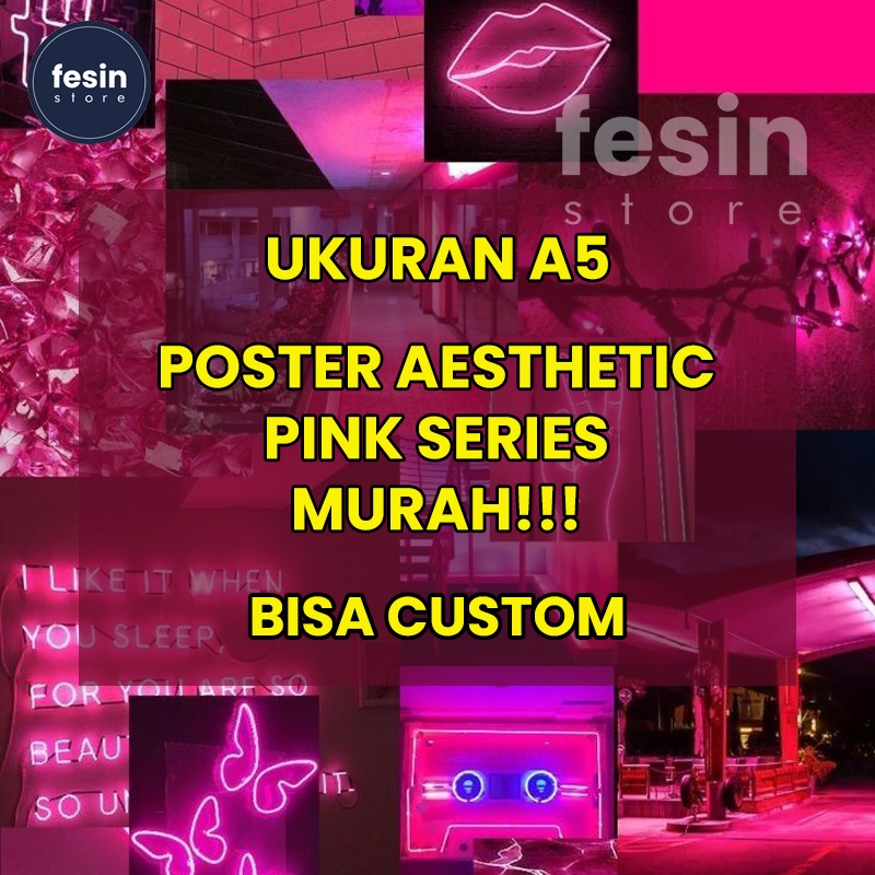 Jual Poster Dinding Aesthetic Isi 48 Dan 24 Pcs Pink Aesthetic Shopee