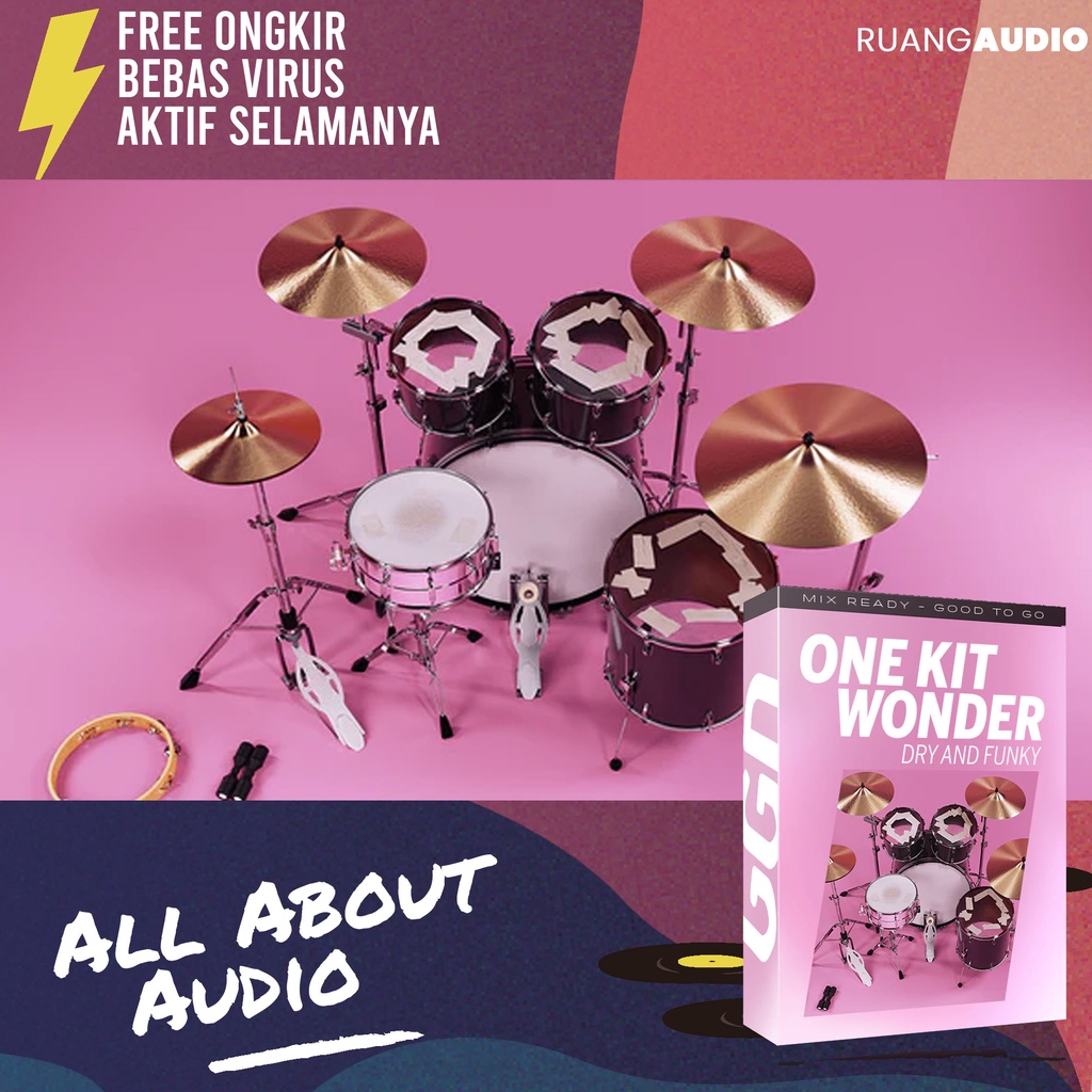 Jual GetGood Drums One Kit Wonder Dry And Funky Kontakt Library