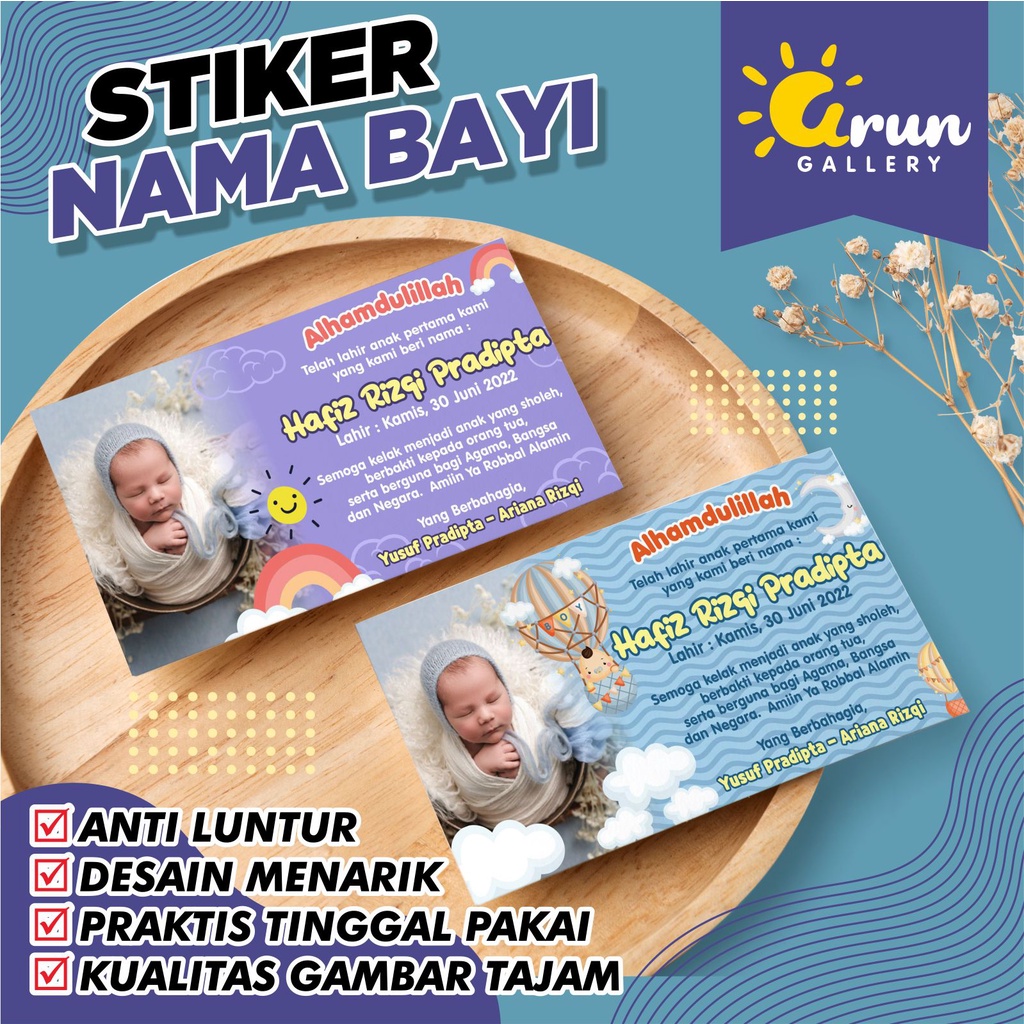 Jual STICKER BAYI | STIKER NAMA ANAK | STIKER AQIQAH | STIKER PUPUTAN ...