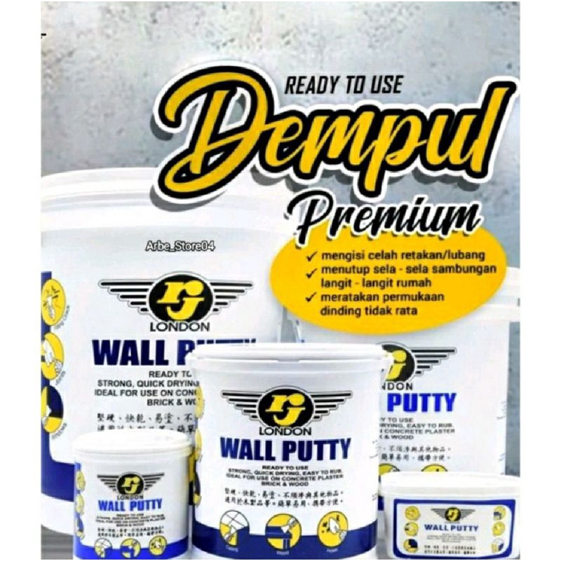 Jual Wall Putty Rj London Wall Filler Wall Puty Dempul Tembok Plamir Kg Shopee Indonesia