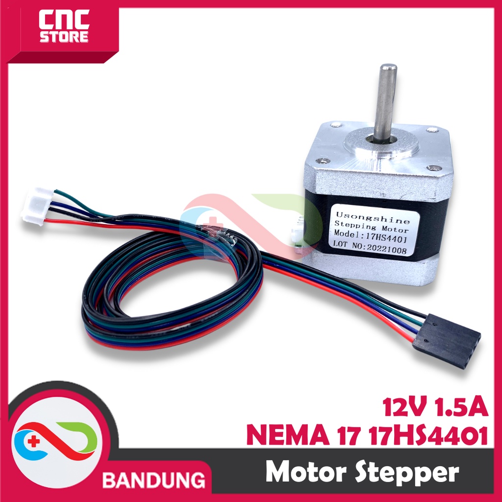 Jual NEMA 17 17HS4401 STEPPER MOTOR 4240MM 12V 1.5A PLUS KABEL
