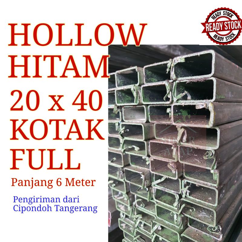 Jual Besi Hollow Hitam 20 X 40 Tebal 1,2mm Panjang 6 Meter | Shopee ...