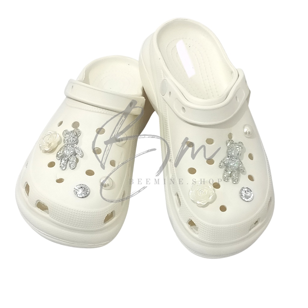 Sandal FUJI/ Sandal BAIM/ Sandal wanita classic Bae Clog platform Jibbitz  tinggi 6cm X001-2