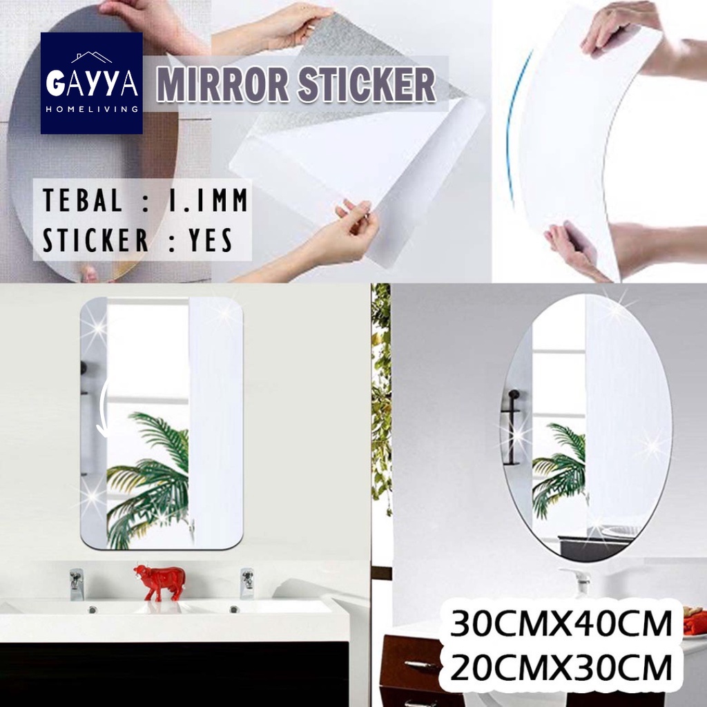Jual [FREE WARP+DUS] Mirror Stiker Dinding Model Cermin Dengan Bahan