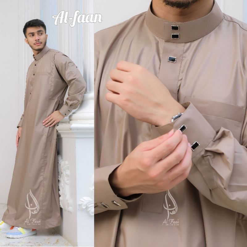 Jual Jubah Gamis Pria Mewah Alfaan Bordir Model Haramain Haromain