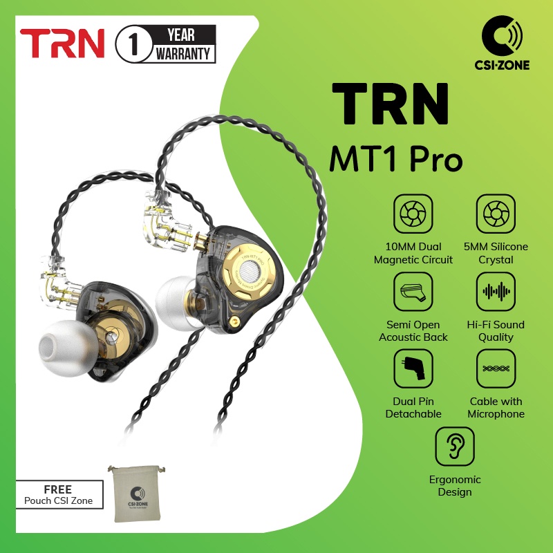 Jual TRN MT1 Pro In Ear Monitor Earphone Detachable Cable With Mic ...