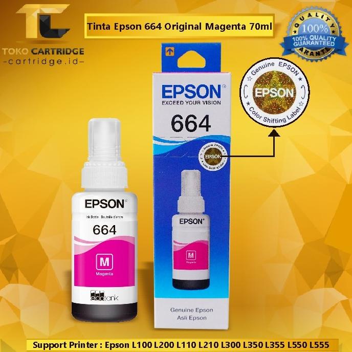 Jual Tinta Epson Original 664 T6641 Black 70ml Shopee Indonesia 1326