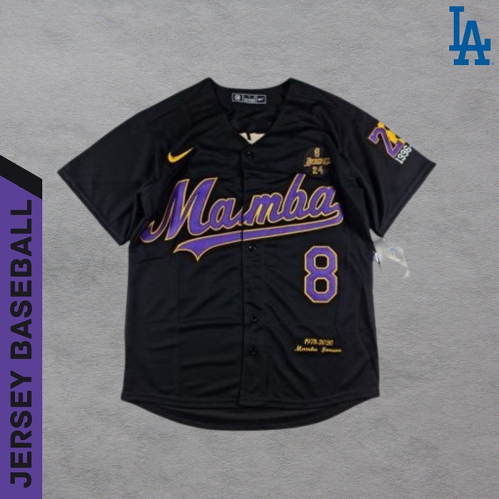 Jual Baju Jersey MLB Baseball Kobe Bryant Mamba X Dodgers Hitam Ungu