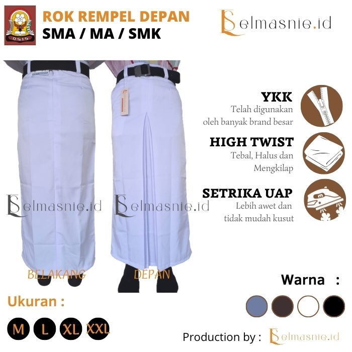 Jual Rok Seragam Sekolah Rok Span Belah Depan Rok Seragam Sma Smk Warna