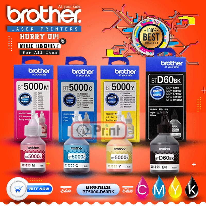 Jual Tinta printer brother bt5000 bt6000 d60bk DCP T710W DCP T300 DCP ...