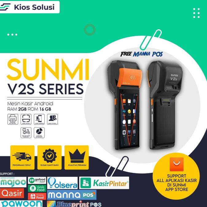 Jual Mesin Kasir Portable Android Sunmi V2s 4g Lte Label Scanner 216gb Shopee Indonesia 1340