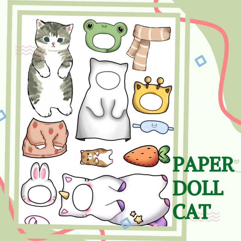 Jual BPBPan kucing Paper doll cat Mainan edukasi Boneka Kertas | Shopee