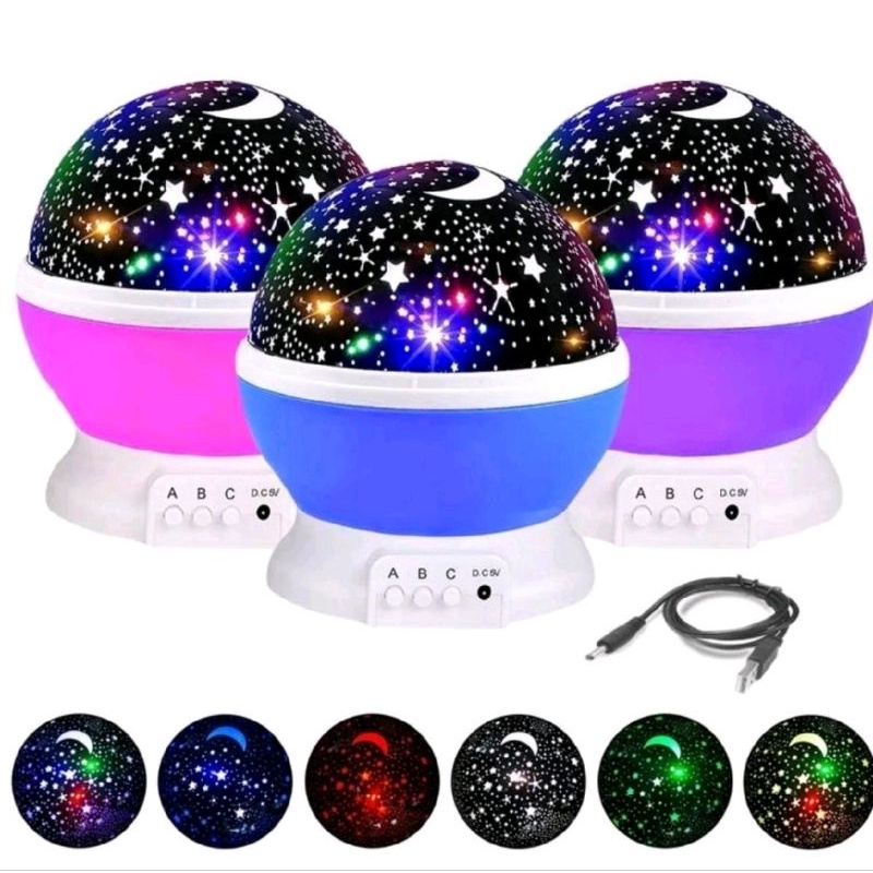 Jual Lampu Tidur Hias Bulan Bintang Unik Dengan Model Proyektor Motif Bulan Bintang Sky Galaxy