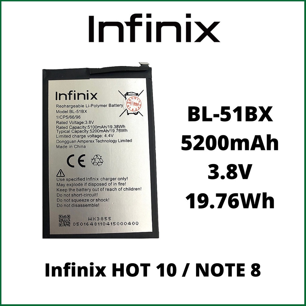 Jual Batre Baterai Battery Original Infinix Bl 51bx Hot 10 Note 8