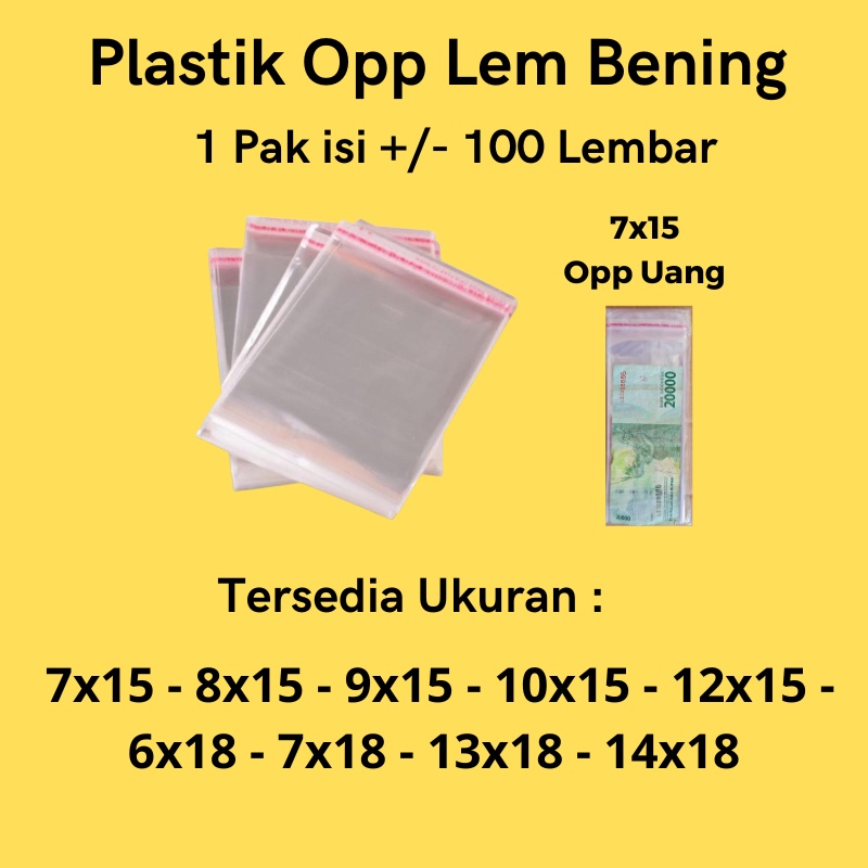 Jual Plastik Opp Uang Kertas / Plastik Opp Seal Roti 7x15 8x15 9x15 ...
