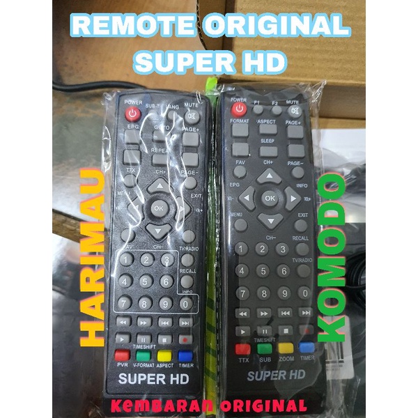 Jual Remote Original SUPER HD 168Gol Komodo Harimau Kijang Digital TV DVBt2 tanpa Program