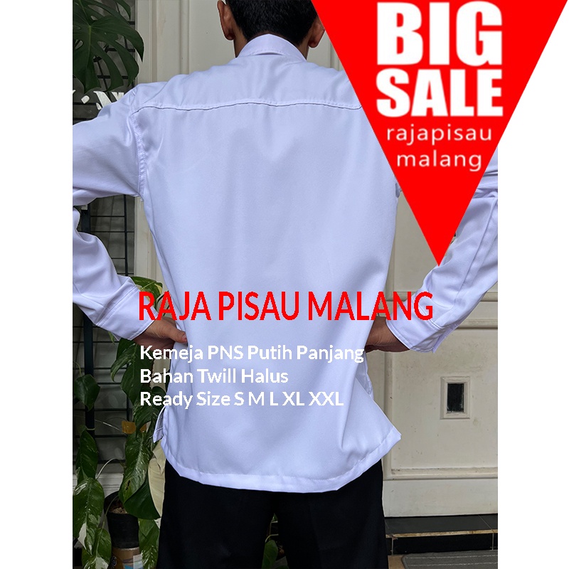 Jual Baju Pdh Putih Pria Kemeja Dinas Putih Pria Lengan Panjang Seragam