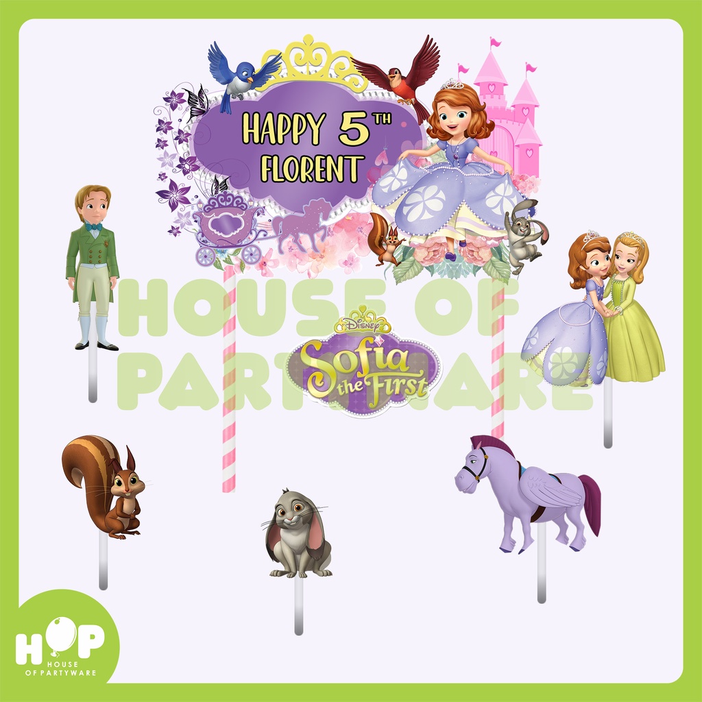 Jual Cake Topper Sofia The First + Custom Nama / Hiasan Kue Ulang Tahun ...
