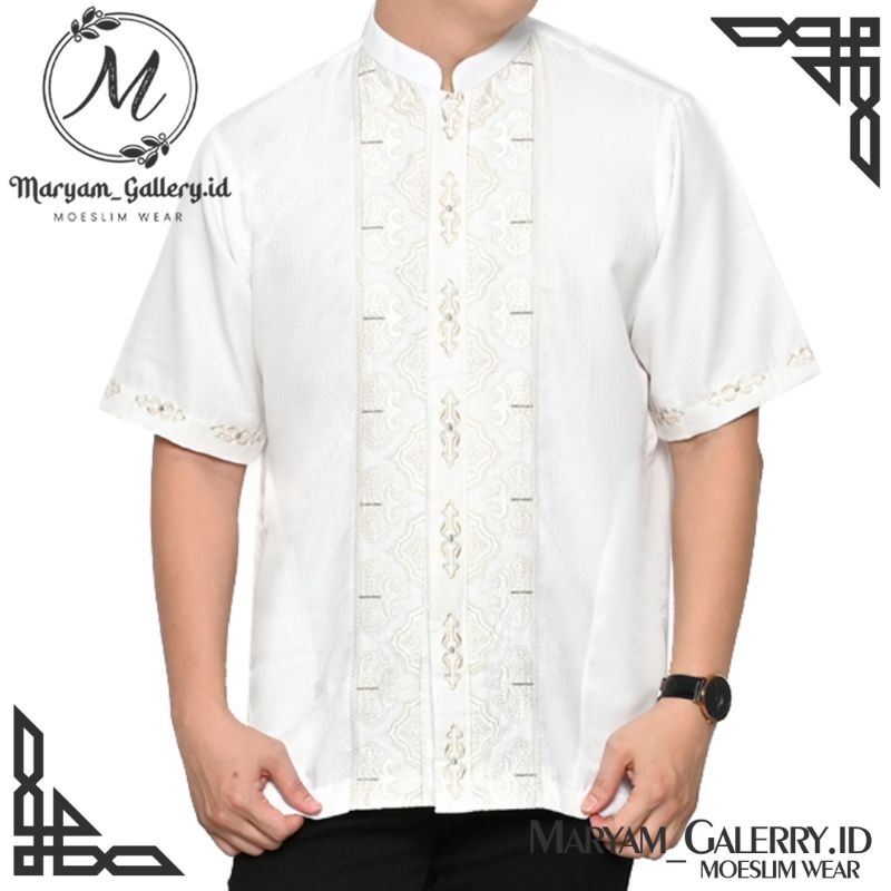 Baju Koko Premium Ramadhan Lebaran Lengan Pendek Bordir Z08