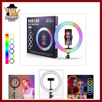Ringlight Selfie Vlog LED Rgb 26CM 33CM Lampu Selfie Tiktok Vlogger LED Rainbow